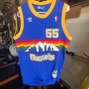 Adidas Hardwood Classics Dikembe Mutombo Jersey Denver Nuggets Large Rainbow NBA